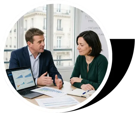 Gilles Benoin, daf externalisé avec un dirigeante de PME