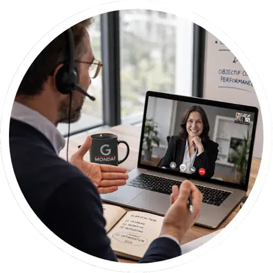 daf externalisé en visio avec sa cliente